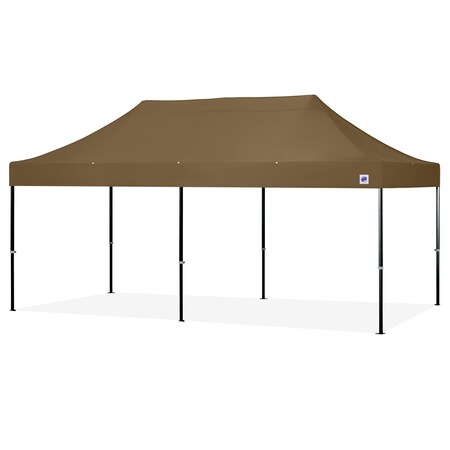 E-Z Up TAA Compliant Endeavor Shelter, 10' W x 20' L, Black Aluminum Frame, Coyote Brown Vented Top END3ABK20VTKMCCB